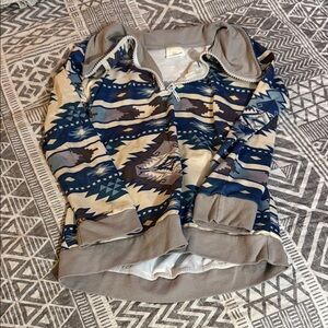 Cozy Kids Aztec Jacket - Blue and Gray